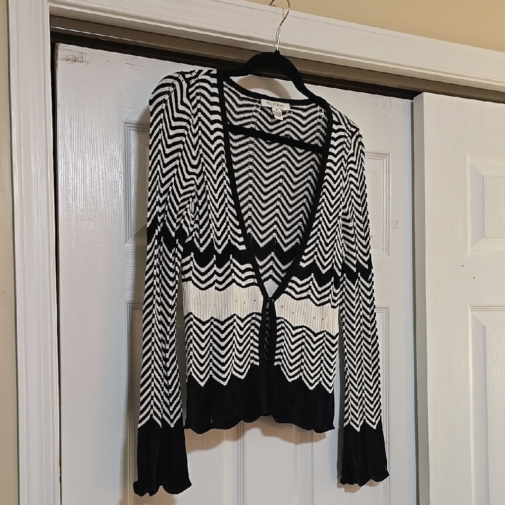 WHBM Black and White Chevron Women's Sweater Size M